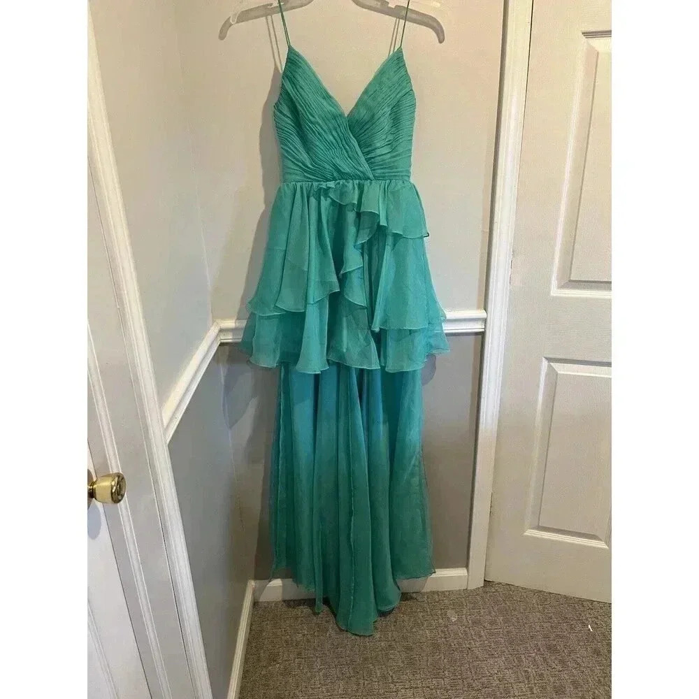 Mac Duggal Teal Maxi Dress